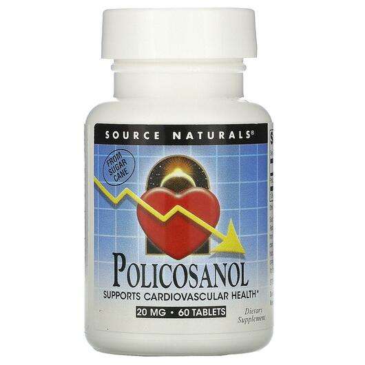 Основное фото товара Source Naturals, Поликозанол 20 мг, Policosanol 20 mg 60, 60 т...