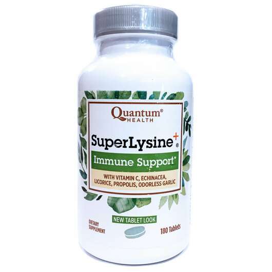 Основне фото товара Quantum Health, Super Lysine+ Immune Support, L-Лізин, 180 таб...