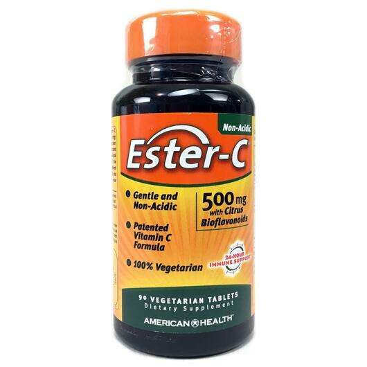 Основне фото товара American Health, Ester-C 500 mg, Естер С з Біофлавоноїдами, 90...