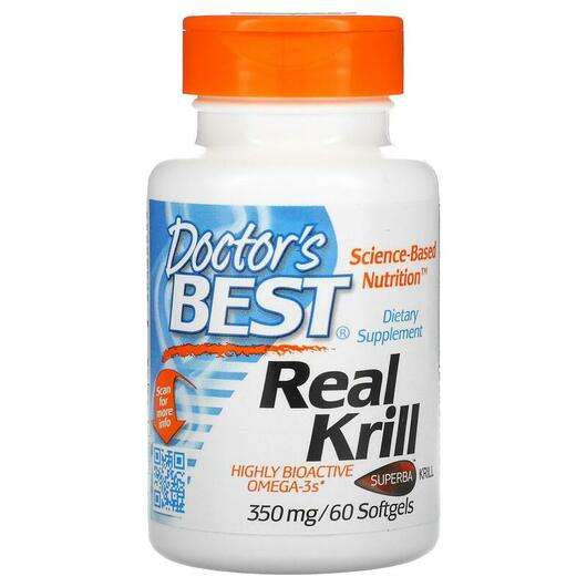 Основное фото товара Doctor's Best, Масло Криля 350 мг, Real Krill 350 mg, 60 ...