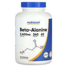 Nutricost, Бета Аланин, Beta-Alanine 3400 mg, 240 капсул