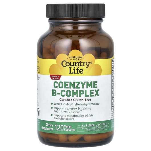 Основне фото товара Country Life, Coenzyme B-Complex Caps, Коензим B-комплекс, 120...