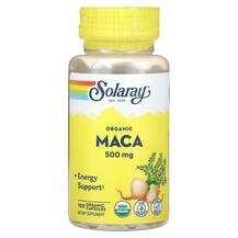 Solaray, Мака, Organic Maca 500 mg, 100 капсул