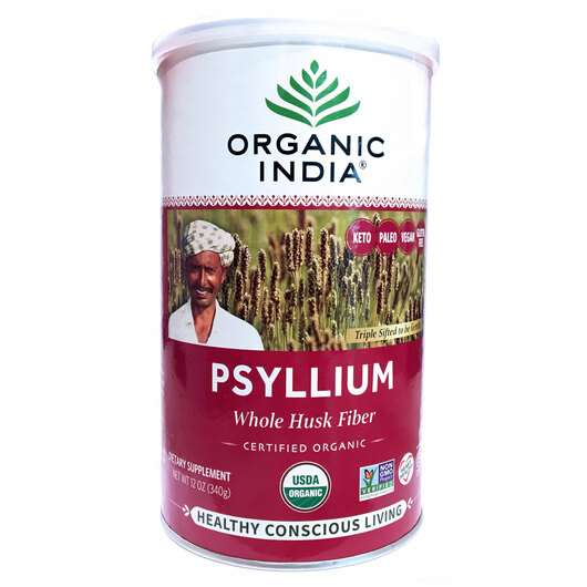 Основне фото товара Organic India, Psyllium Whole Husk, Псиліум, 340 г