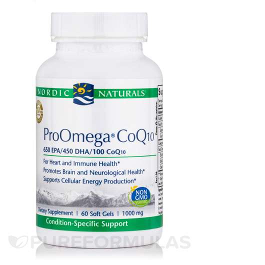 Основне фото товара Nordic Naturals, ProOmega CoQ10 1000 mg, Омега 3, 60 капсул