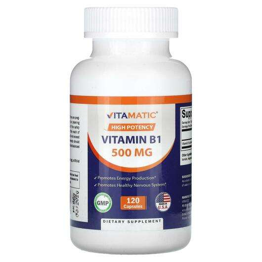 Основне фото товара Vitamatic, High Potency Vitamin B1 500 mg, Вітамін B1 Тіамін, ...
