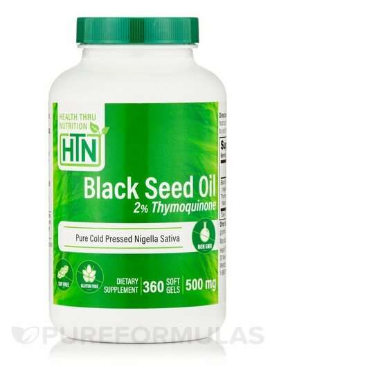 Основное фото товара Масло Черного Тмина, Black Seed Oil 500 mg 2% Thymoquinone Col...