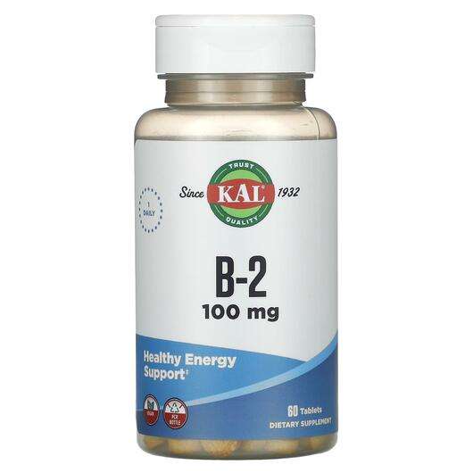 Основне фото товара KAL, B-2 100 mg, Вітамін В2 Рибофлавін, 60 таблеток