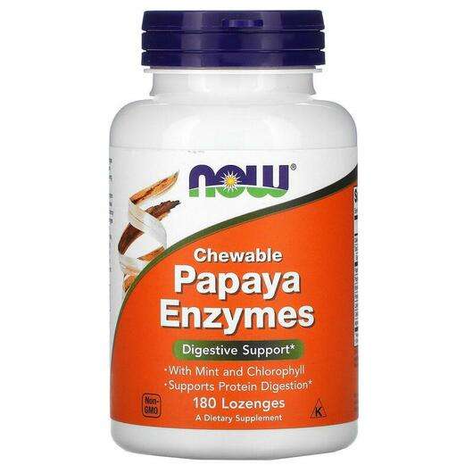 Основное фото товара Now, Ферменты Папайи, Chewable Papaya Enzyme, 180 таблеток