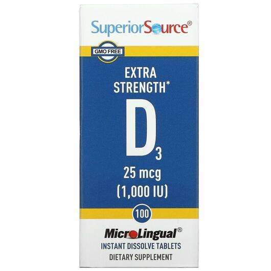 Основное фото товара Superior Source, Витамин D3, Extra Strength D3 25 mcg 1000 IU,...