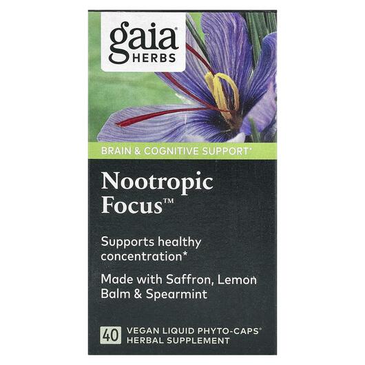 Основне фото товара Gaia Herbs, Nootropic Focus, Підтримка мозку, 60 капсул