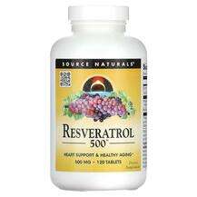 Source Naturals, Ресвератрол, Resveratrol 500 mg, 120 таблеток