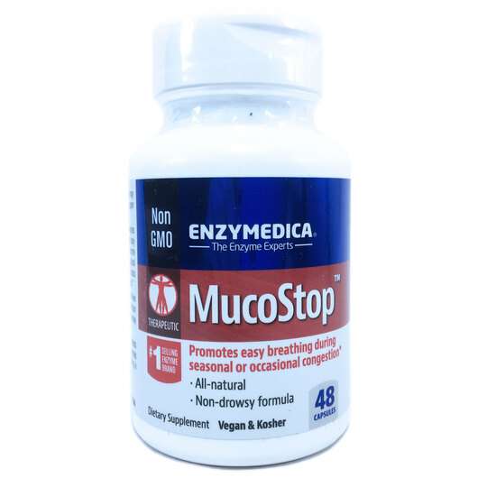 Основне фото товара Enzymedica, MucoStop, МукоСтоп, 48 капсул