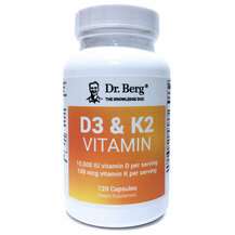 Dr. Berg, Витамины D3 + K2, D3 & K2 Vitamin 10000 IU, 120 ...
