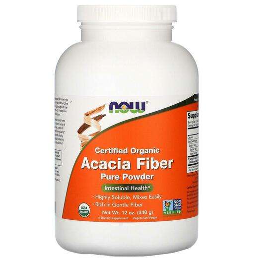Основне фото товара Now, Acacia Fiber Powder, Клітковина акації, 340 г