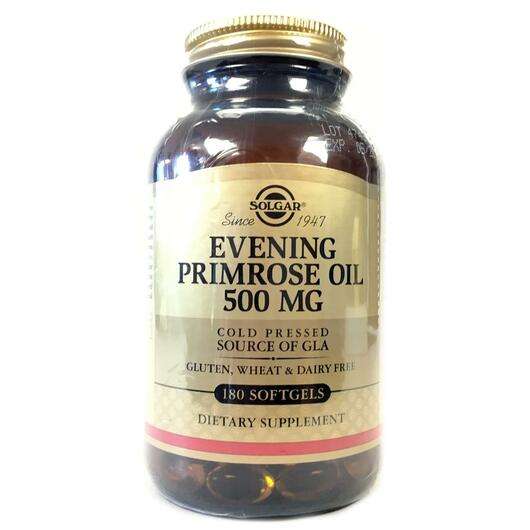 Основне фото товара Solgar, Primrose Oil Cold, Масло примули вечірньої 500 мг, 180...
