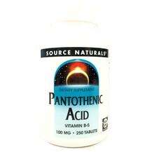 Source Naturals, Pantothenic Acid 100 mg 250, Пантотенова кисл...