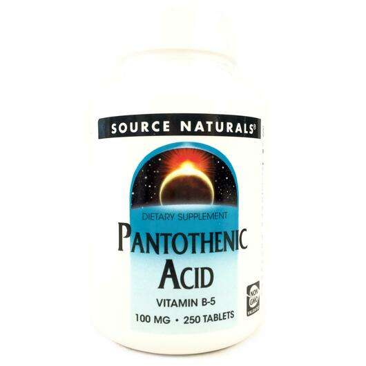 Основне фото товара Source Naturals, Pantothenic Acid 100 mg 250, Пантотенова кисл...