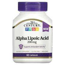 21st Century, Alpha Lipoic Acid 200 mg, Альфа-ліпоєва кислота,...