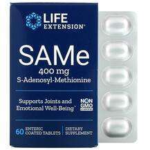 Life Extension, S-аденозил-L-метионин 400 мг, SAMe 400 mg, 60 ...