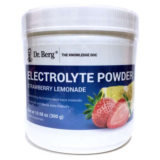 Основне фото товара Dr. Berg, Electrolyte Powder Strawberry Lemonade, Електроліти,...