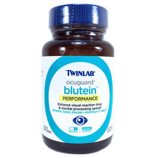 Основне фото товара Twinlab, Blutein Performance, Підтримка здоров'я очей, 30 капсул