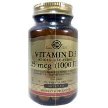 Solgar, Витамин D3 25 мкг 1000 МЕ, Vitamin D3 25 mcg 1000 IU, ...