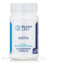 Klaire Labs SFI, Витамин B7 Биотин, Biotin 5000 mcg, 90 капсул