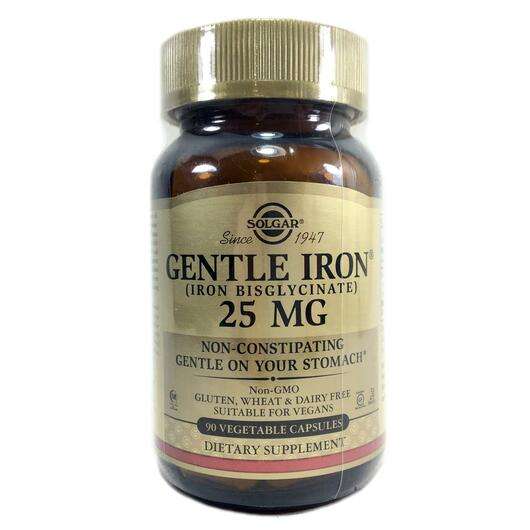 Основное фото товара Solgar, Мягкое железо, Gentle Iron 25 mg, 90 капсул