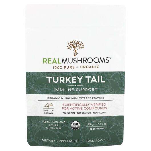 Основне фото товара Real Mushrooms, Turkey Tail, Гриби Траметес Хвіст Індички, 45 г