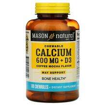 Mason, Chewable Calcium + D3 Coffee Mocha Flavor 600 mg, 100 C...