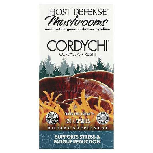 Основне фото товара Host Defense Mushrooms, Cordychii, Гриби Кордіцепс та Рейши, 1...