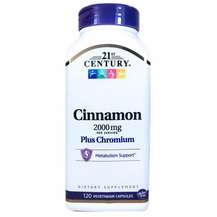 21st Century, Cinnamon 2000 mg, Кориця і Хром, 120 капсул