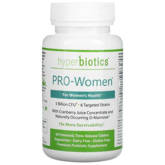 Основное фото товара Hyperbiotics, Пробиотики, PRO-Women 5 Billion CFU, 60 таблеток