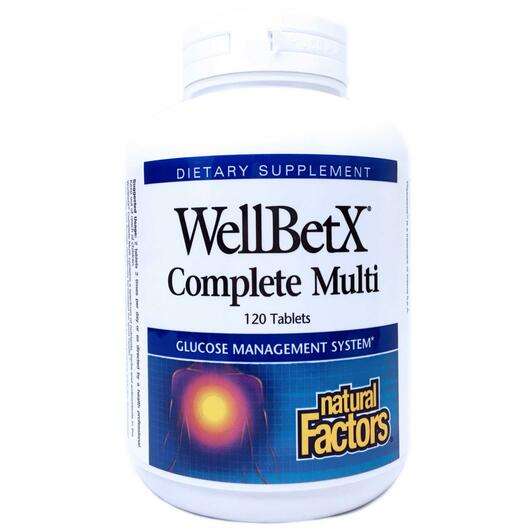 Основне фото товара Natural Factors, WellBetX Complete Multi 120, Трави та антиокс...