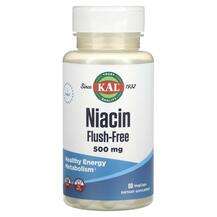 KAL, Niacin Flush-Free 500 mg, Ніацин, 60 капсул