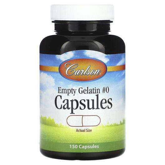 Основне фото товара Carlson, Empty Gelatin Capsules #0, Желатин, 150 капсул