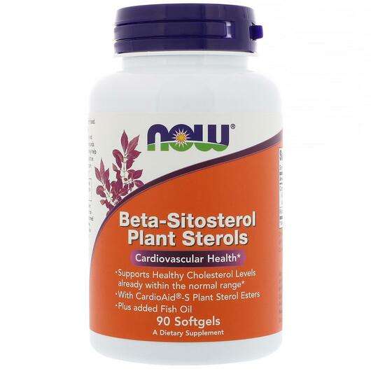 Основное фото товара Now, Бета-ситостерин, Beta-Sitosterol Plant, 90 капсул