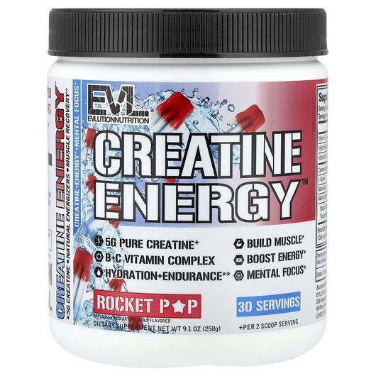 Основное фото товара Энергетический напиток, Creatine Energy Rocket Pop, 258 г