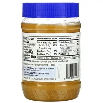 Фото состава Арахисовое масло с кленовым сиропом 454 г, Peanut Butter