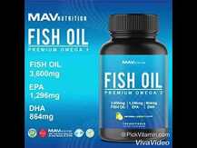 MAV Nutrition, Fish Oil Premium Omega 3 Natural Lemon