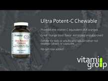 Ultra Potent-C Chewable Orange, Вітамін C, 90 таблеток